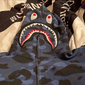 Navy blue bape hoodie